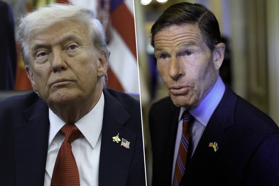 President Donald Trump (l.) has called for an investigation into Democratic Senator Richard Blumenthal.