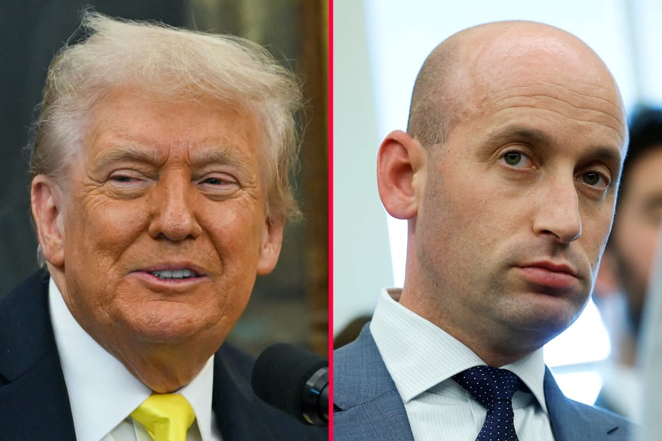 President Donald Trump (l.) said true extent of White House Advisor Stephen Miller's anti-immigrant views "might be going a little bit too far."