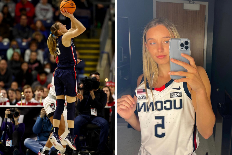 On Tuesday, Paige Bueckers wowed basketball fans with a crazy eyes-closed trick shot that not even her teammates saw coming.