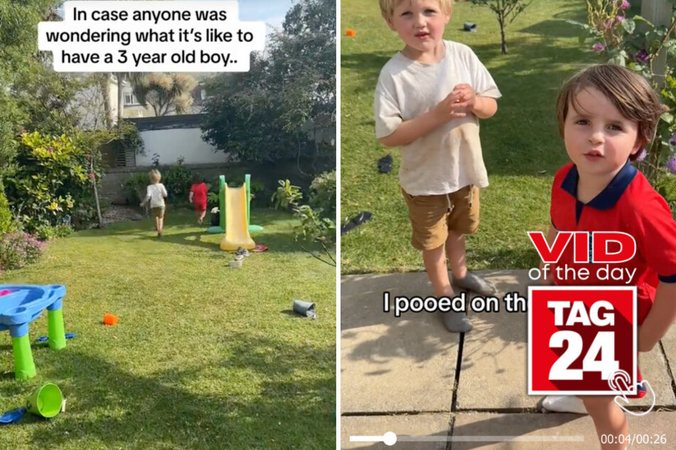 viral videos: Viral Video of the Day for December 8, 2023: Son poops on the grass for hilarious reason