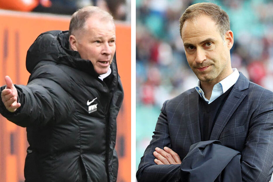 Augsburgs Geschäftsführer Sport Stefan Reuter (52) und RB-Vorstandsvorsitzender Oliver Mintzlaff (43) lieferten sich ein verbales Battle.