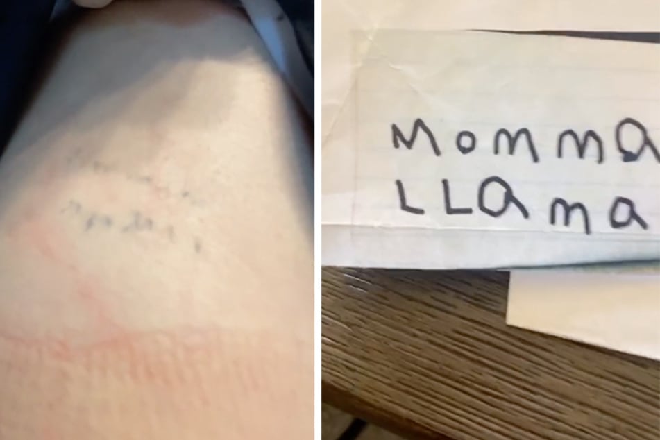 A woman shares her botched "momma llama" tattoo in a massively viral TikTok.