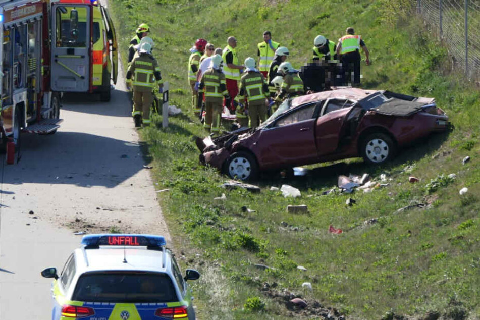 Dieses Auto hatte sich mehrmals überschlagen.