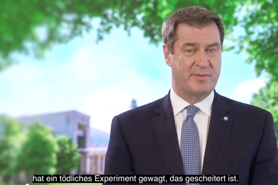 CSU-Chef Markus Söder wendet sich per Videobotschaft an die Bürger.