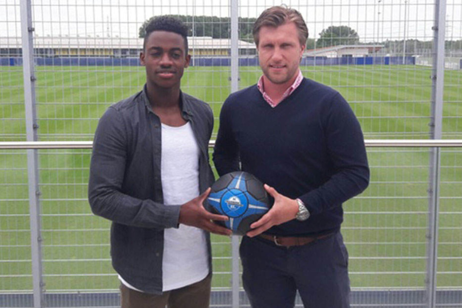 Markus Krösche (36) präsentiert den ersten Neuzugang: Christopher Antwi-Ajei (23)