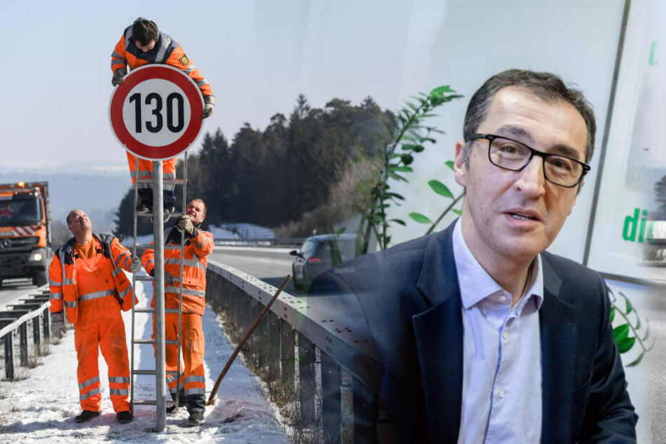 Cem Özedmir (53) debattiert über Tempo 130 auf den Autobahnen. (Bildcollage)
