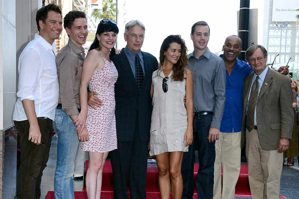 Die "NCIS"-Besetzung 2012: Michael Weatherly, Brian Dietzen, Pauley Perrette, Mark Harmon, Cote de Pablo, Sean Murray, Rocky Carroll und David McCallum (v.li.).