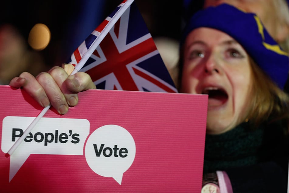 Den ganzen Tag protestierten die Menschen in London gegen den Brexit.