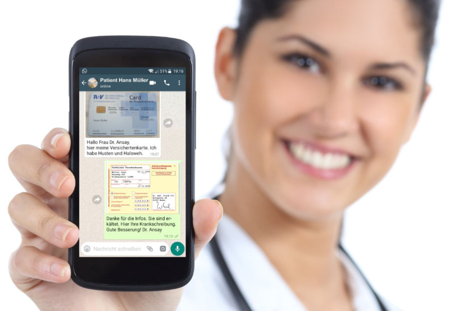 Krankschreibung per WhastApp bietet ein Start-up aus Hamburg an.