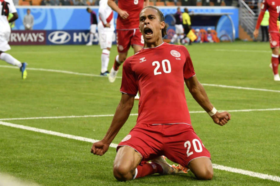Yussuf Poulsen (24) landete den entscheidenden Treffer im Spiel gegen Peu.