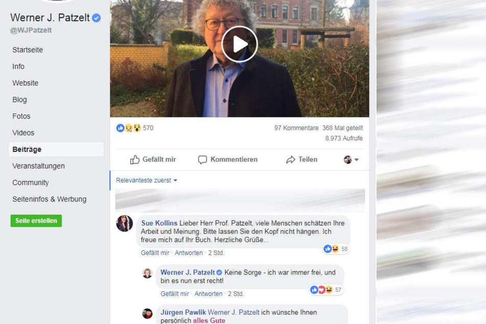 Auf Facebook gibt es zahlreiche zustimmende Kommentare zu Patzelts Video.
