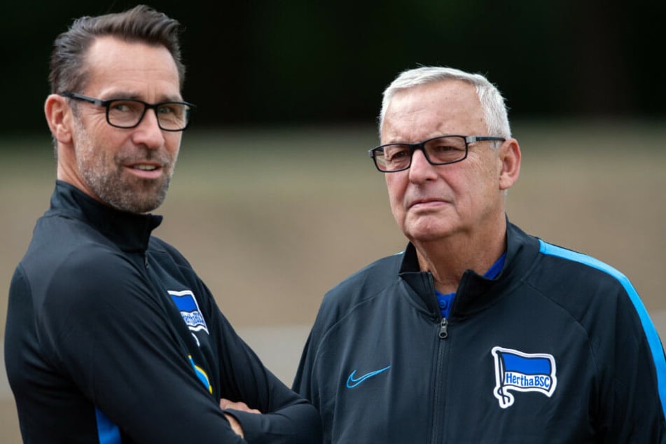 Manager Michael Preetz und Präsident Werner Gegenbauer beim Trainingslager.