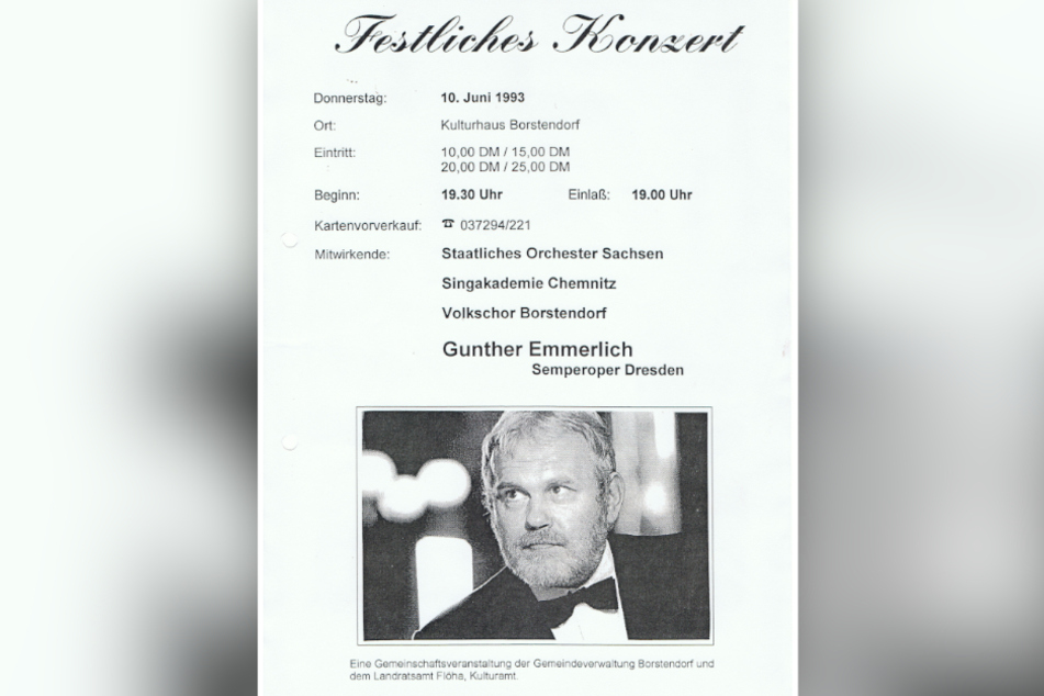 Gunther Emmerlich (†79) war 1993 im Kulturhaus zu Gast.