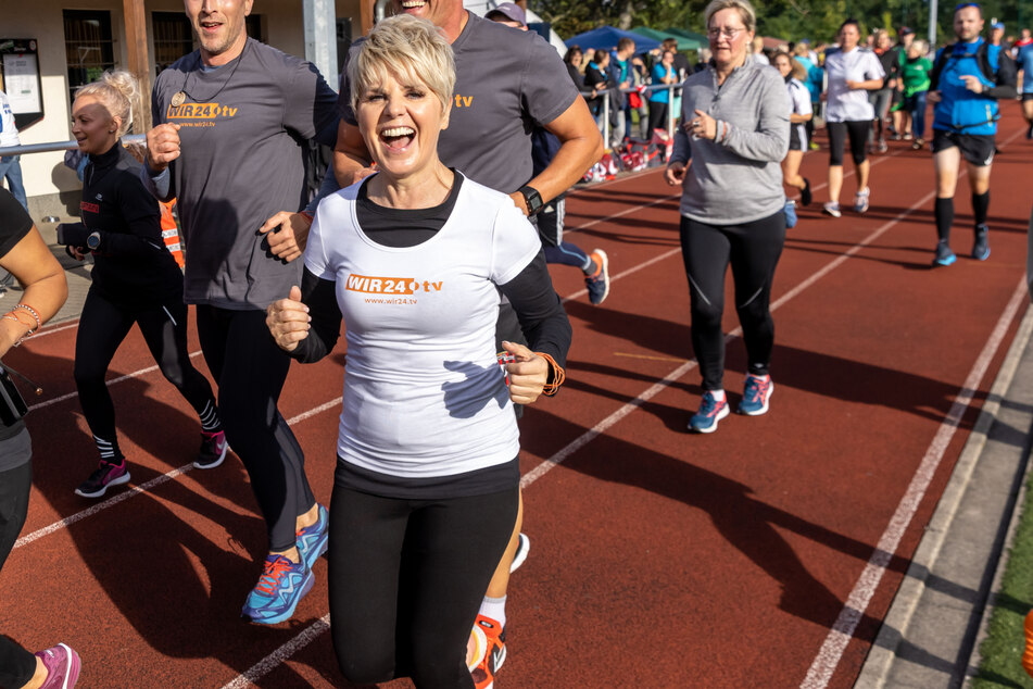 Sängerin Linda Feller (55) rannte beim Hospiz-Spendenlauf vier Kilometer.