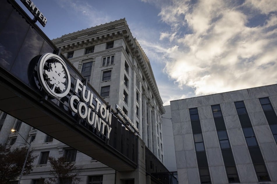 Clouds roll over the Fulton County Courthouse on November 27, 2023, in Atlanta, Georgia, ahead of opening arguments in Young Thug's trial.