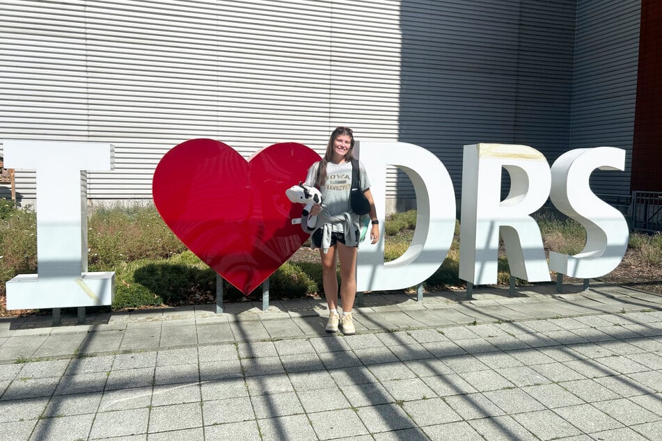 Als letzte der fünf Nordamerikanerinnen ist Mackenzie Foley (24) in Dresden angekommen.