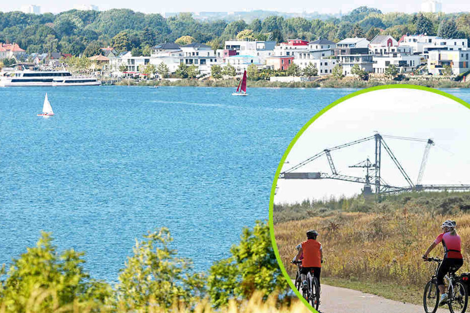 Ob zu Fuß oder mit dem Rad - Der Rundgang um das Leipziger Neuseenland bietet malerische Kulissen, wie hier der Markkleeberger See.