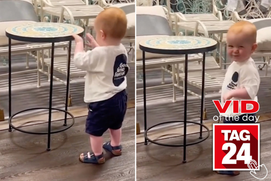 Today's Viral Video of the Day shows a hilarious toddler finding the musical rhythm in a creaky side table!