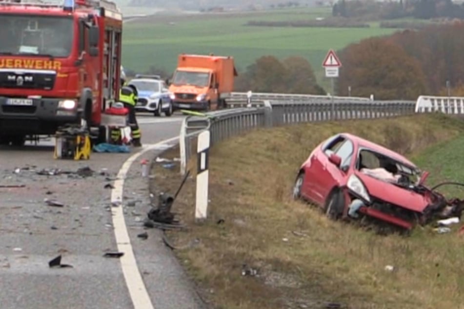 Ähnlich verhielt es sich beim ebenfalls am Crash beteiligten, roten Honda.