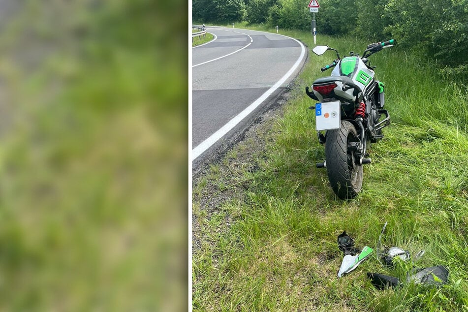 Biker verliert Kontrolle über seine Kawasaki: Krankenhaus!