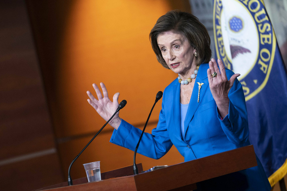 House Speaker Nancy Pelosi speaks at a press conference on the lower chamber's vote to raise the debt limit through early December.