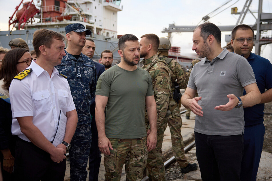 Der ukrainische Präsident Wolodymyr Selenskyj (44) bei einem Besuch im Hafen von Odessa.