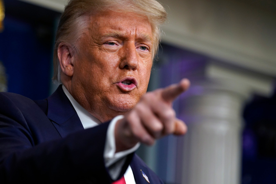 Donald Trump (74), Präsident der USA, spricht während einer Pressekonferenz im Weißen Haus.