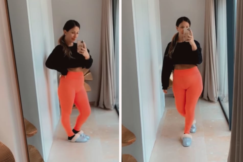 Gülcan Kamps (39) präsentiert ihren After-Baby-Body in einer Instagram-Story. (Fotomontage)