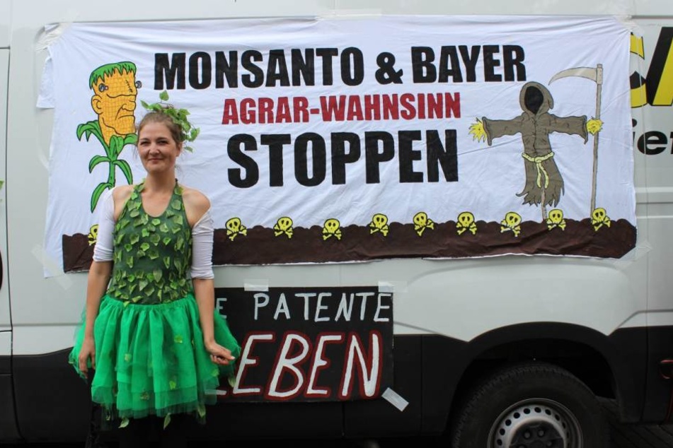 Jacqueline Kardel beim "Marsch gegen Monsanto" am vergangenen Wochenende.