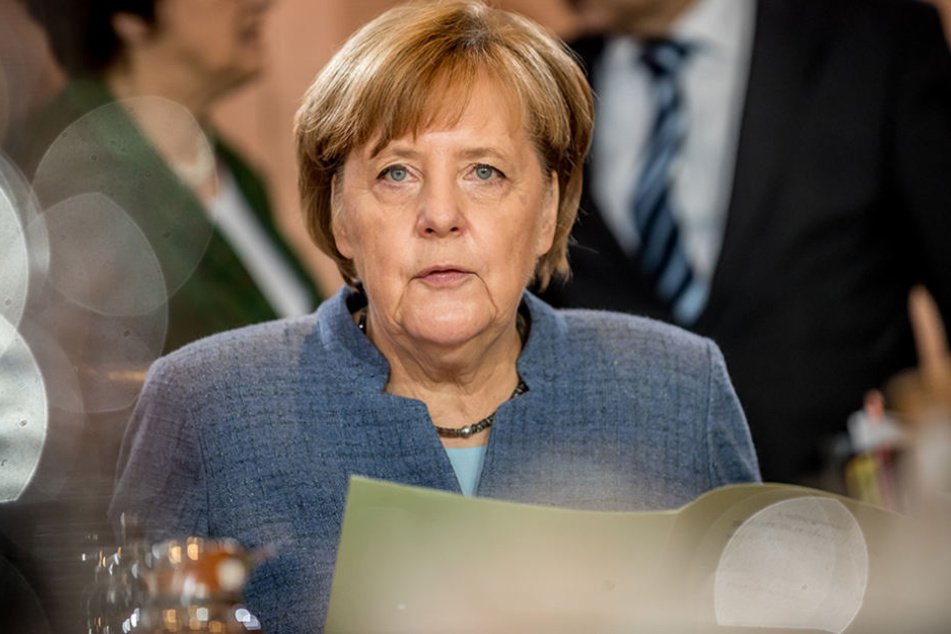 Bundeskanzlerin Angela Merkel zu Beginn der Sitzung des Bundeskabinetts im Kanzleramt.