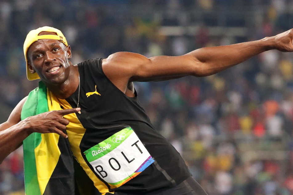 Usain Bolt nach seinem Sieg über 100 Meter bei den Olympischen Spielen in Rio 2016.