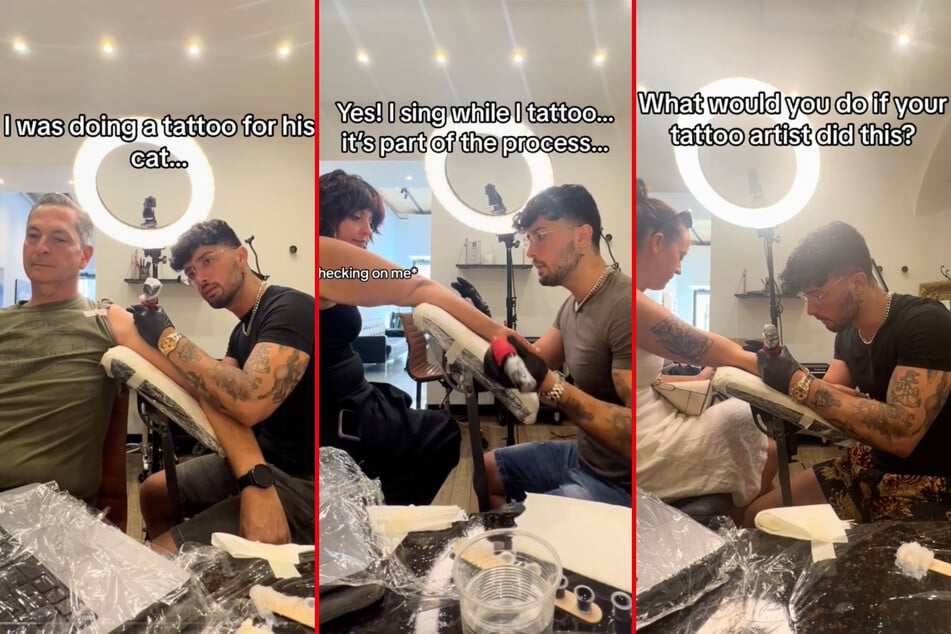 Italian tattoo artist brings clients to tears with amazing singing voice!