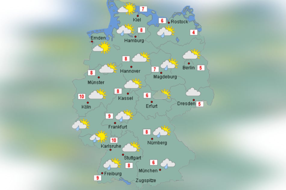 Auch am Montag bleibt es in vielen Teilen Deutschlands winterlich und nachts kalt und frostig.
