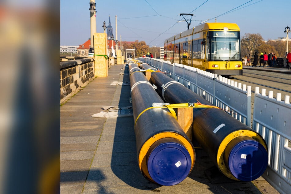 Dresden: Provisorium auf der Augustusbrücke: Leitungen für Fernwärme bald fertig