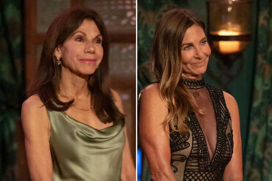Theresa (l) and Leslie are the only remaining contestants on the debut season of The Golden Bachelor.