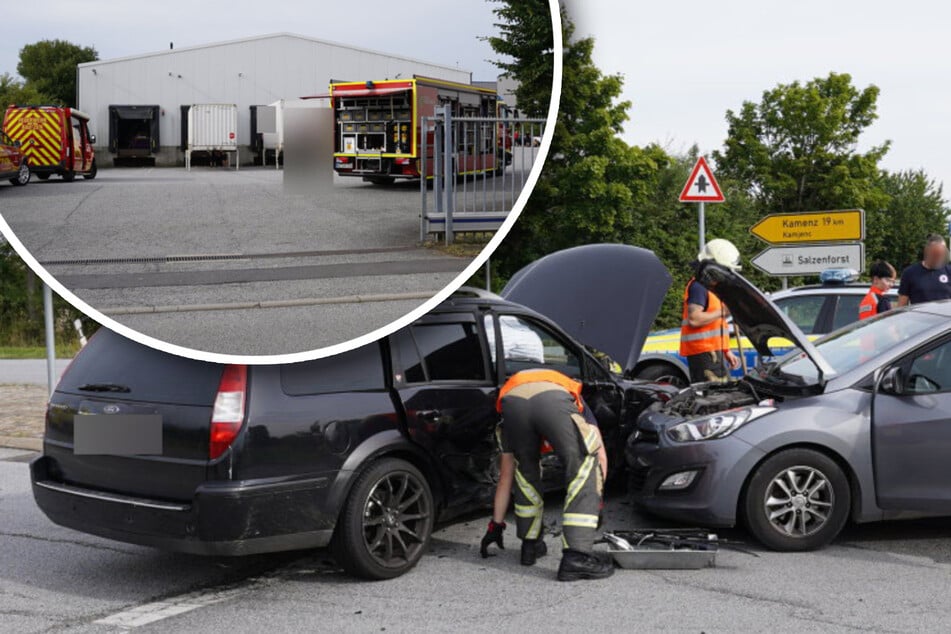 Gefahrgut-Einsatz in Ostsachsen: Plötzlich kracht es an einer Kreuzung