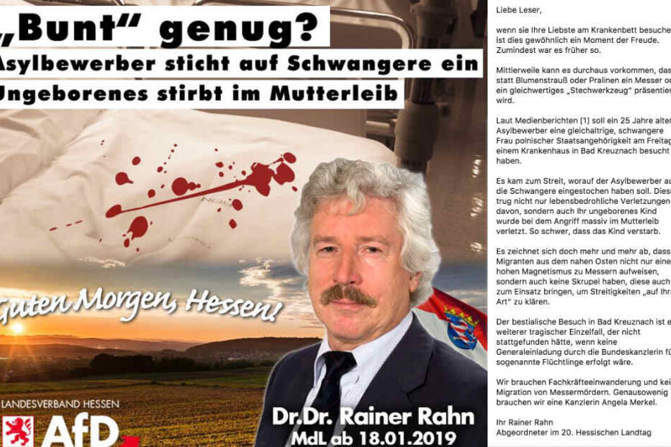 Der Facebook-Screenshot zeigt die Grafik sowie den Text von Rainer Rahn.