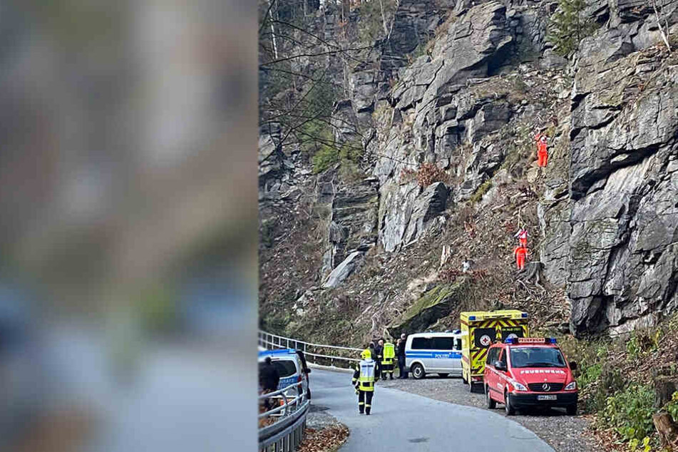 Todes-Drama im Erzgebirge: Junge Frau nach Sturz von Felsen verstorben