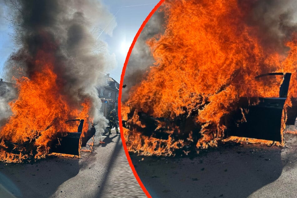 München: Frau fährt mit Katze zum Tierarzt, wenig später brennt ihr Mercedes lichterloh