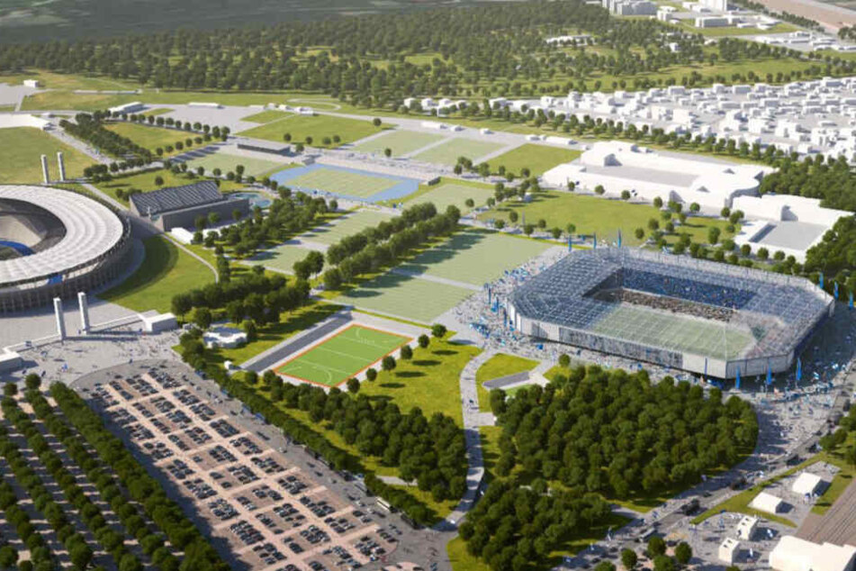 Hier könnte nach einem Entwurf das neue Hertha-Stadion entstehen.