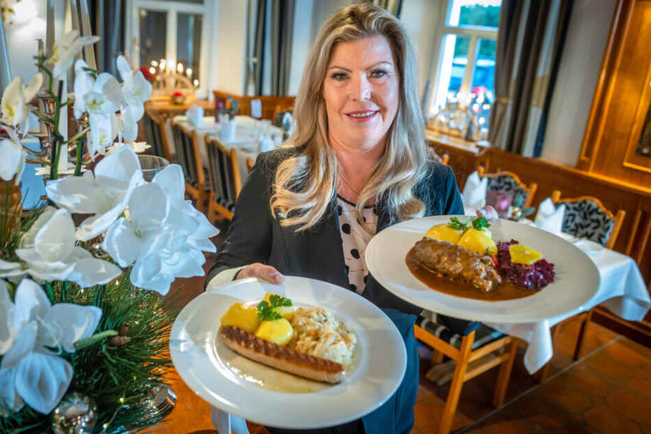 Ob Thüringer Bratwurst oder Sächsische Roulade - Hotelchefin Tessa Barth (51) tischt den Gästen landesübliche Speisen auf.