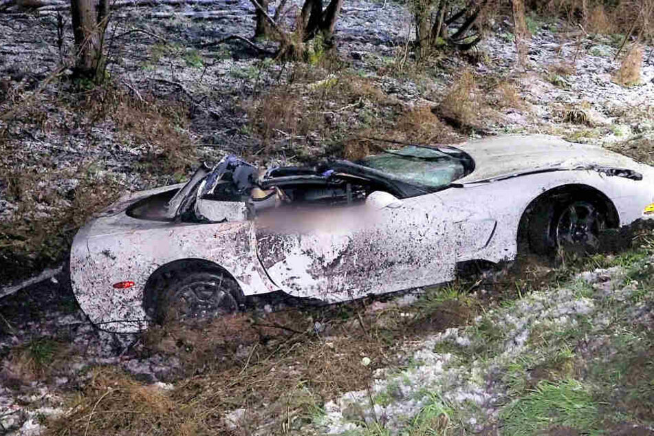Die Corvette war nach dem Unfall nur noch Schrott.