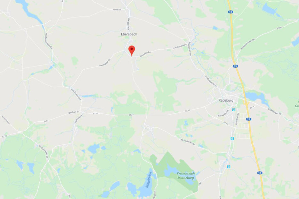 Ungefähr an dieser Stelle der K8534 zwischen Ebersbach und Rödern geschah der Unfall.