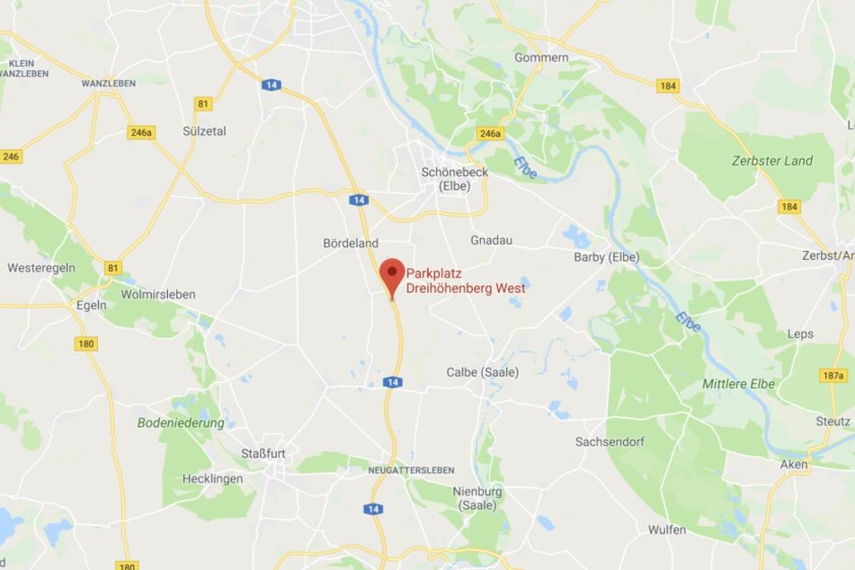 Der Rastplatz "Dreihöhenberg" liegt zwischen den Anschlussstellen Calbe und Schönebeck südlich von Magdeburg.