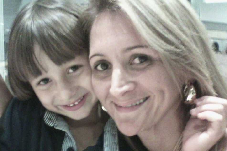 Before his abduction in 2015: Claudia Franco Boudoux with her son.