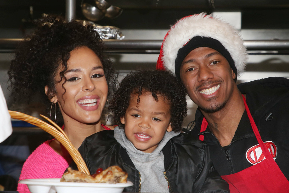 Nick Cannon (r) with his ex-girlfriend, Brittany Bell (l) and their son, Golden in 2019. The former couple also share a daughter, Powerful Queen.