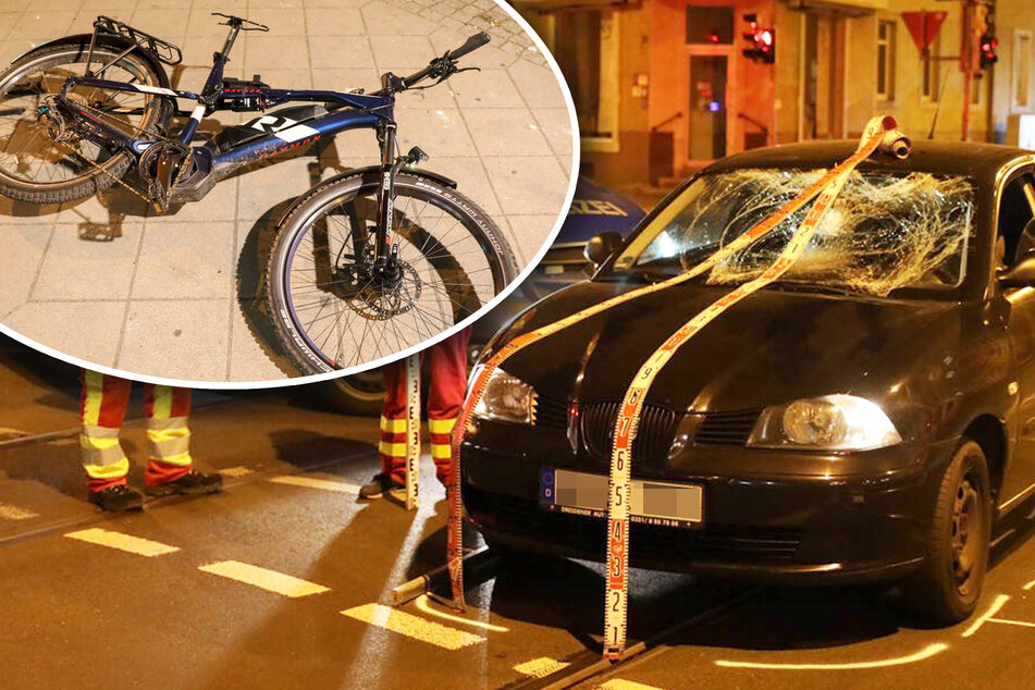 Schwerer Unfall in Dresden-Löbtau: Auto und Fahrrad kollidieren!