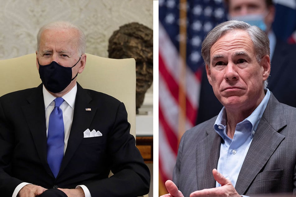 President Biden and Gov. Abbott square off over mask mandates (collage).