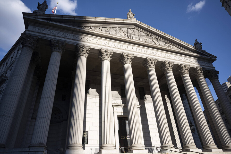 The New York Manhattan Supreme Court House is located at Foley Square with the inscription, "The true administration of justice is the firmest pillar of good government."