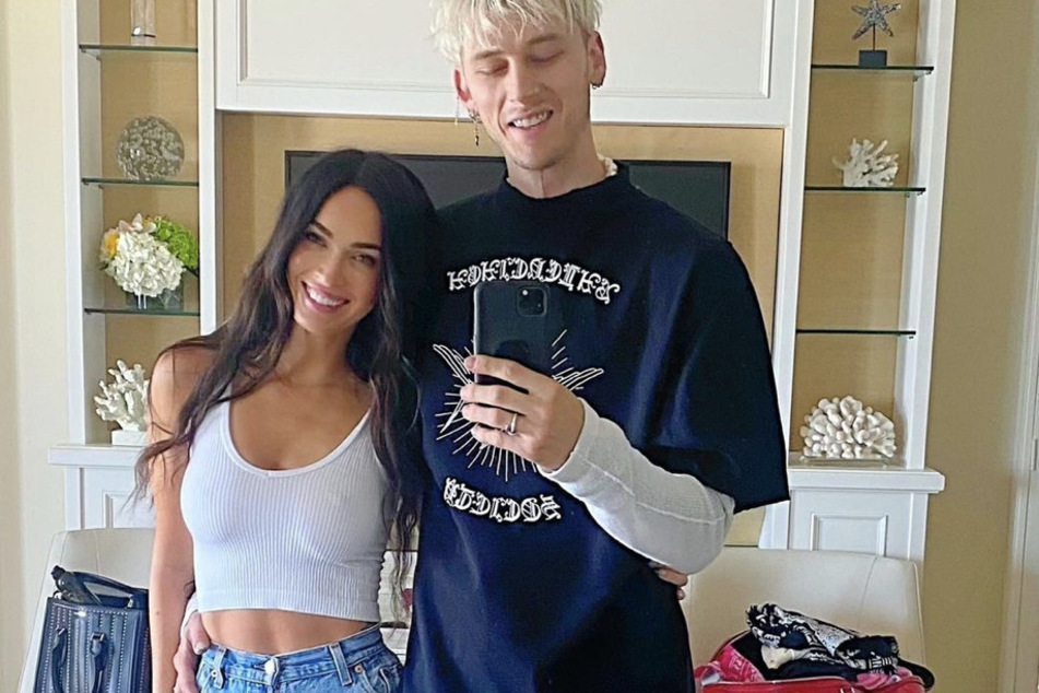 Machine Gun Kelly (r.) revealed that he had a poster of Megan Fox in his room as a teen.